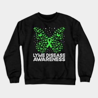 Lyme Disease Awareness Butterfly Lyme Disease Crewneck Sweatshirt